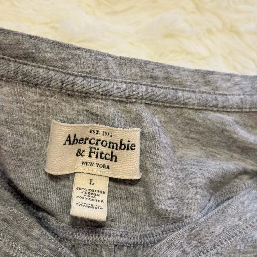 Abercrombie & Fitch Gray Henley Shirt Size L - Picture 2 of 4